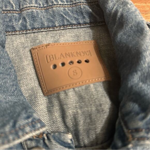 Blank NYC Heavily Distressed Denim Jean Jacket, Medium Wash, Small - Picture 7 of 16